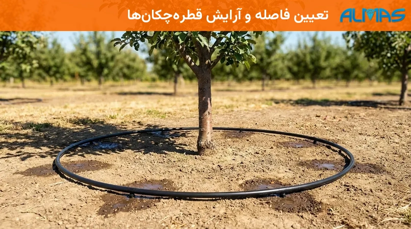 تعیین فاصله و آرایش قطره‌چکان‌ها