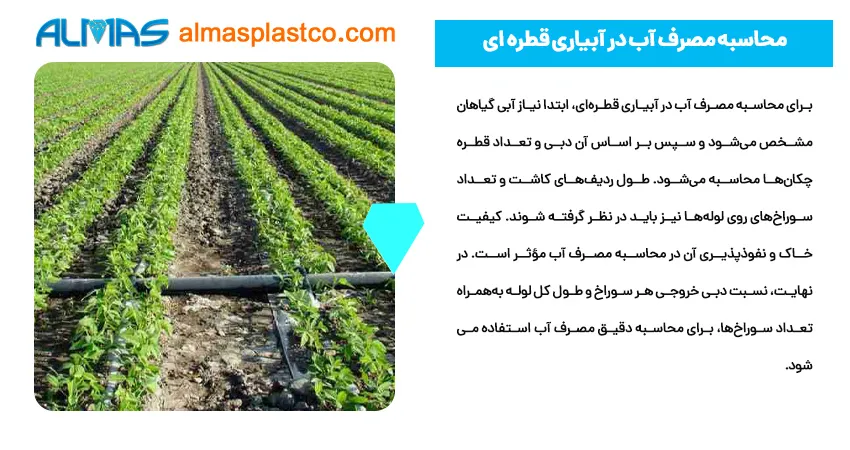 محاسبه مصرف آب در آبیاری قطره ای 