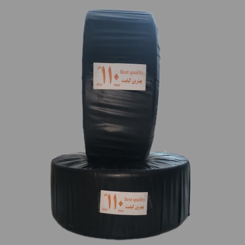 لوله لی فلت (تاشو) الماس پلاست سایز 110میلیمتر(4 اینچ) 50 متری با وزن تقریبی 25 کیلو